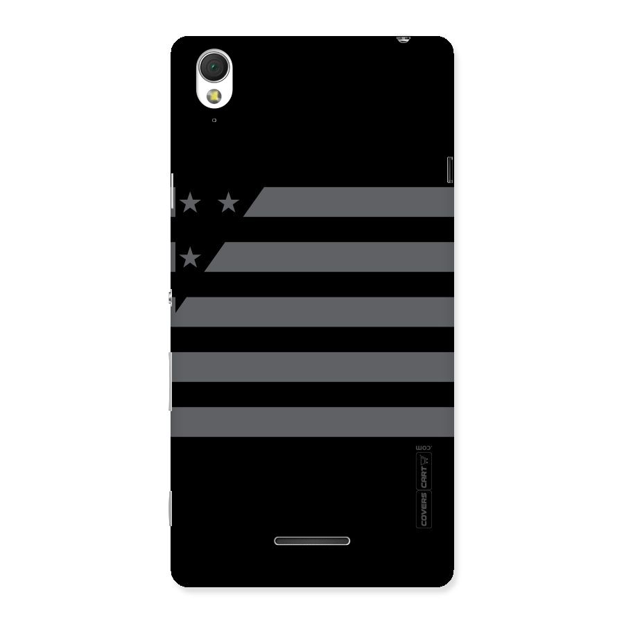 Grey Star Striped Pattern Back Case for Sony Xperia T3