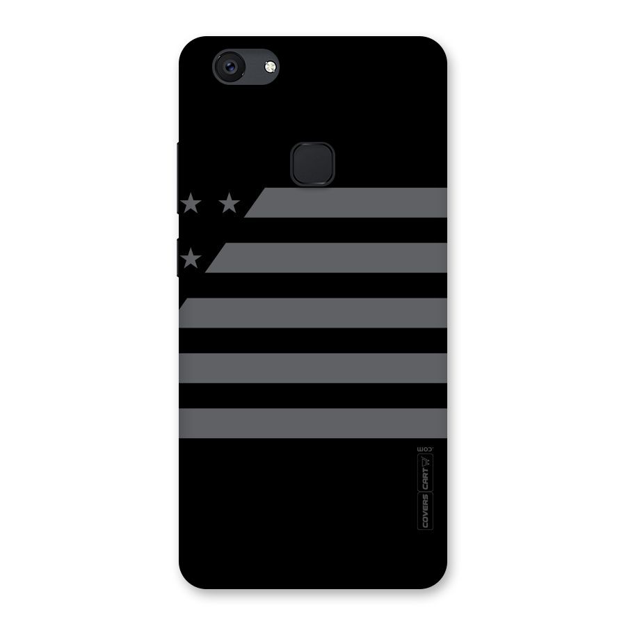 Grey Star Striped Pattern Back Case for Vivo V7 Plus