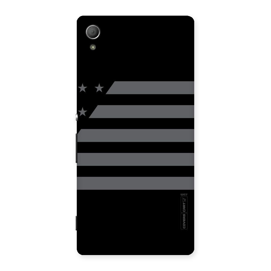 Grey Star Striped Pattern Back Case for Xperia Z4