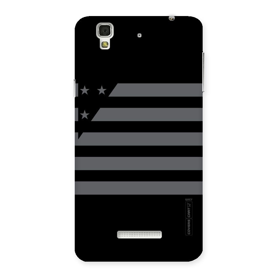 Grey Star Striped Pattern Back Case for YU Yureka Plus