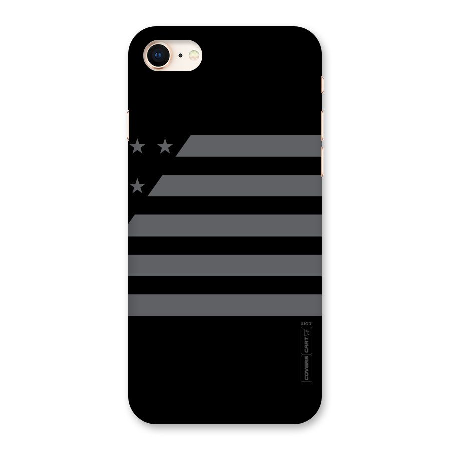 Grey Star Striped Pattern Back Case for iPhone 8