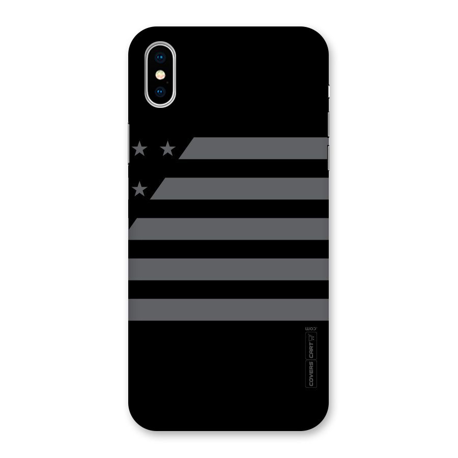 Grey Star Striped Pattern Back Case for iPhone X