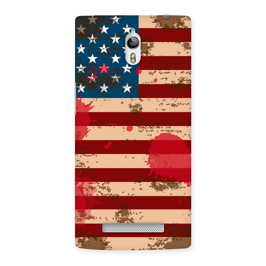 Grunge USA Flag Back Case for Oppo Find 7