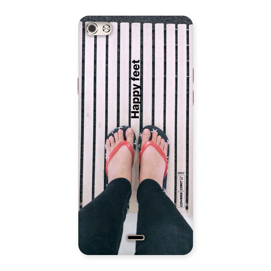 Happy Feet Back Case for Micromax Canvas Silver 5