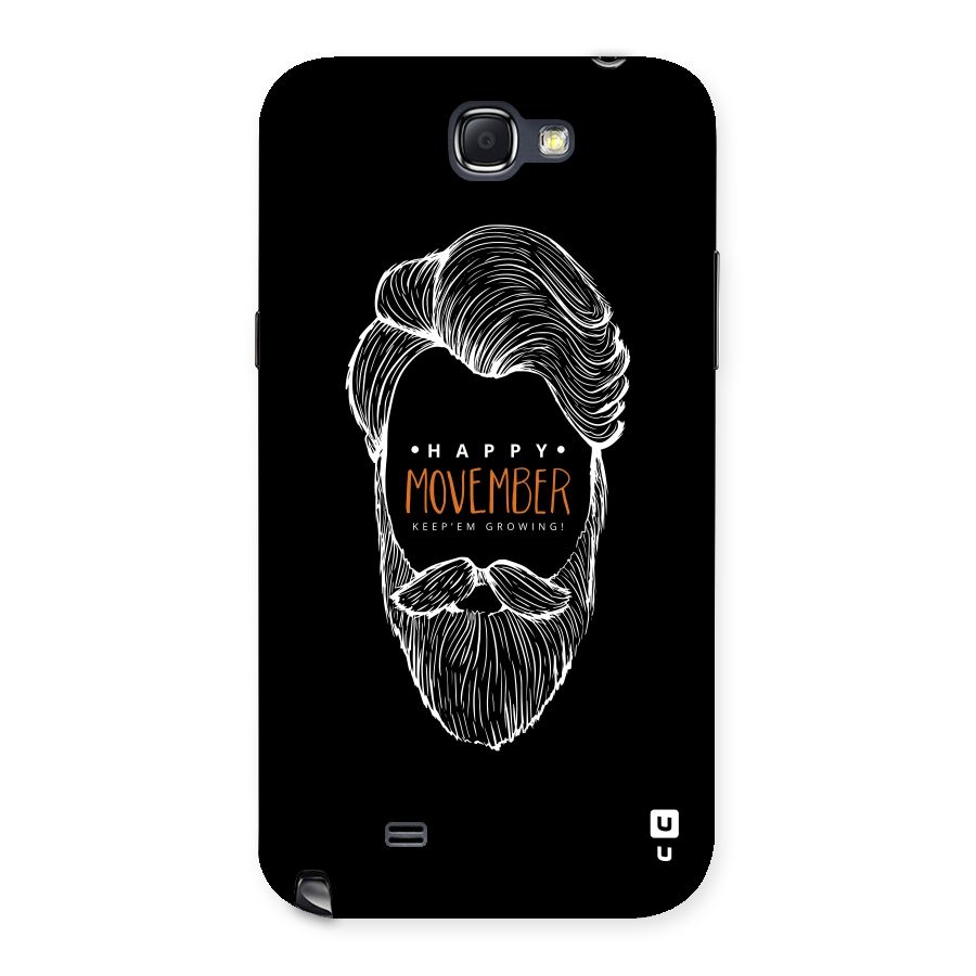 Happy Movember Black Back Case for Galaxy Note 2