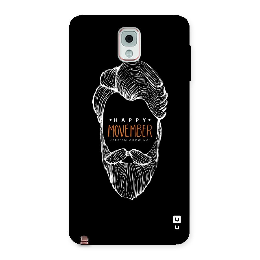 Happy Movember Black Back Case for Galaxy Note 3