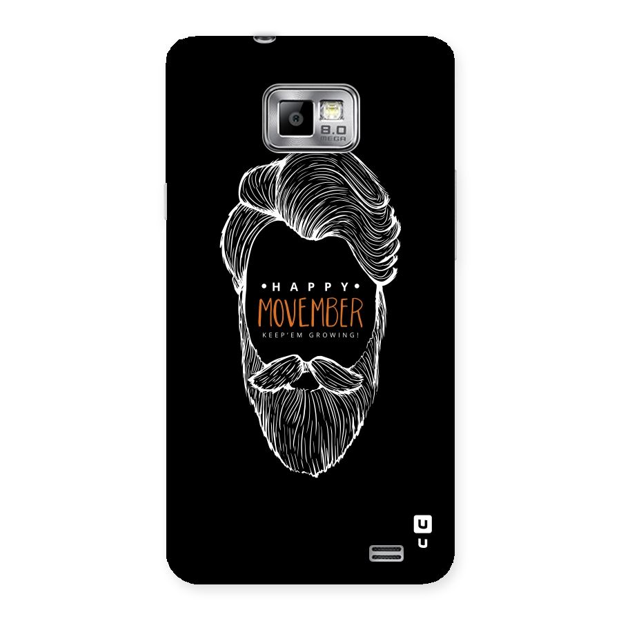 Happy Movember Black Back Case for Galaxy S2