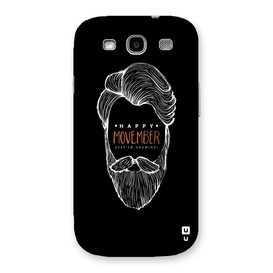 Happy Movember Black Back Case for Galaxy S3