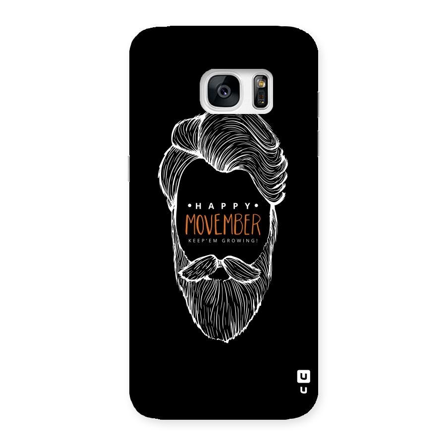 Happy Movember Black Back Case for Galaxy S7 Edge