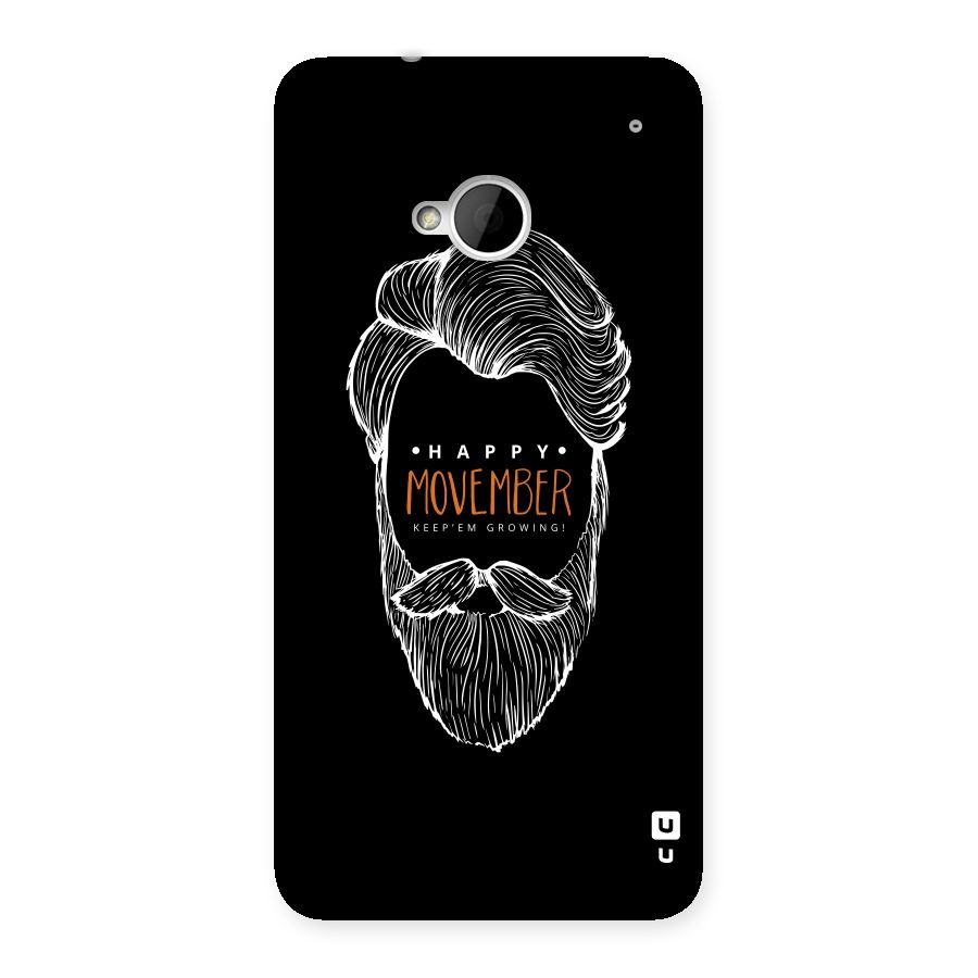 Happy Movember Black Back Case for HTC One M7