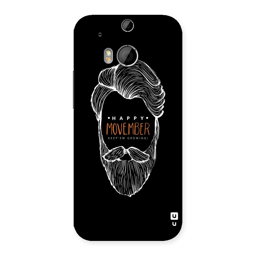 Happy Movember Black Back Case for HTC One M8