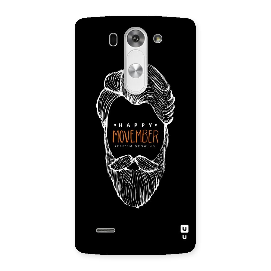 Happy Movember Black Back Case for LG G3 Beat