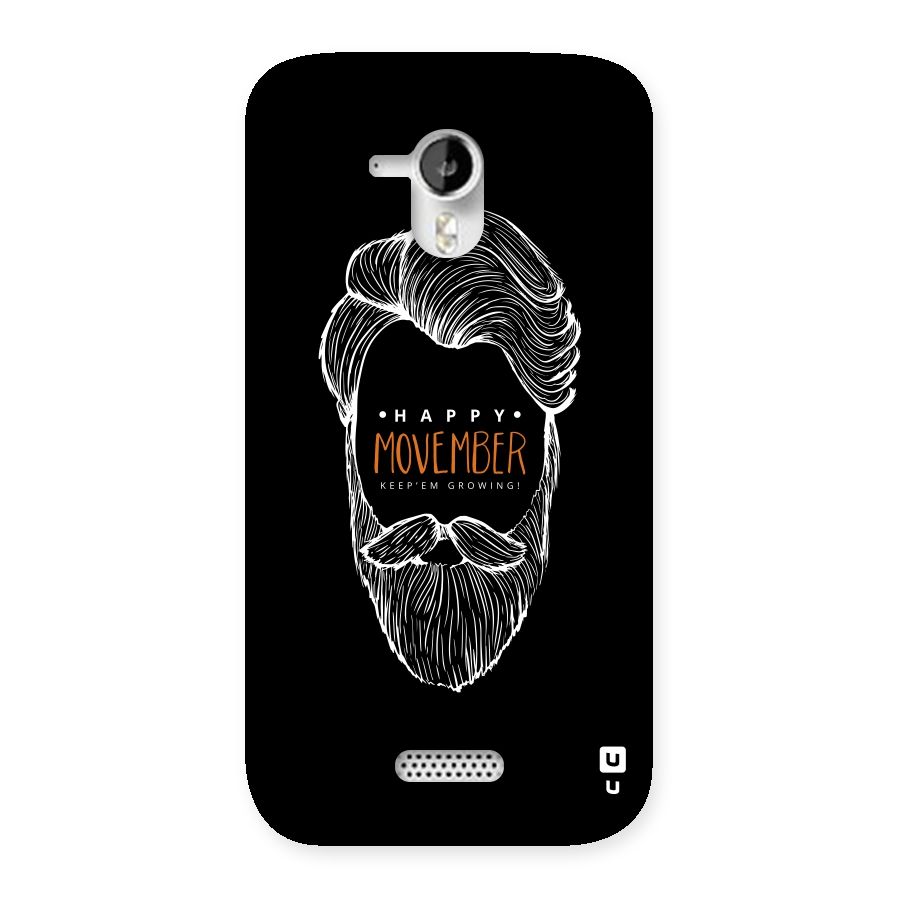 Happy Movember Black Back Case for Micromax Canvas HD A116