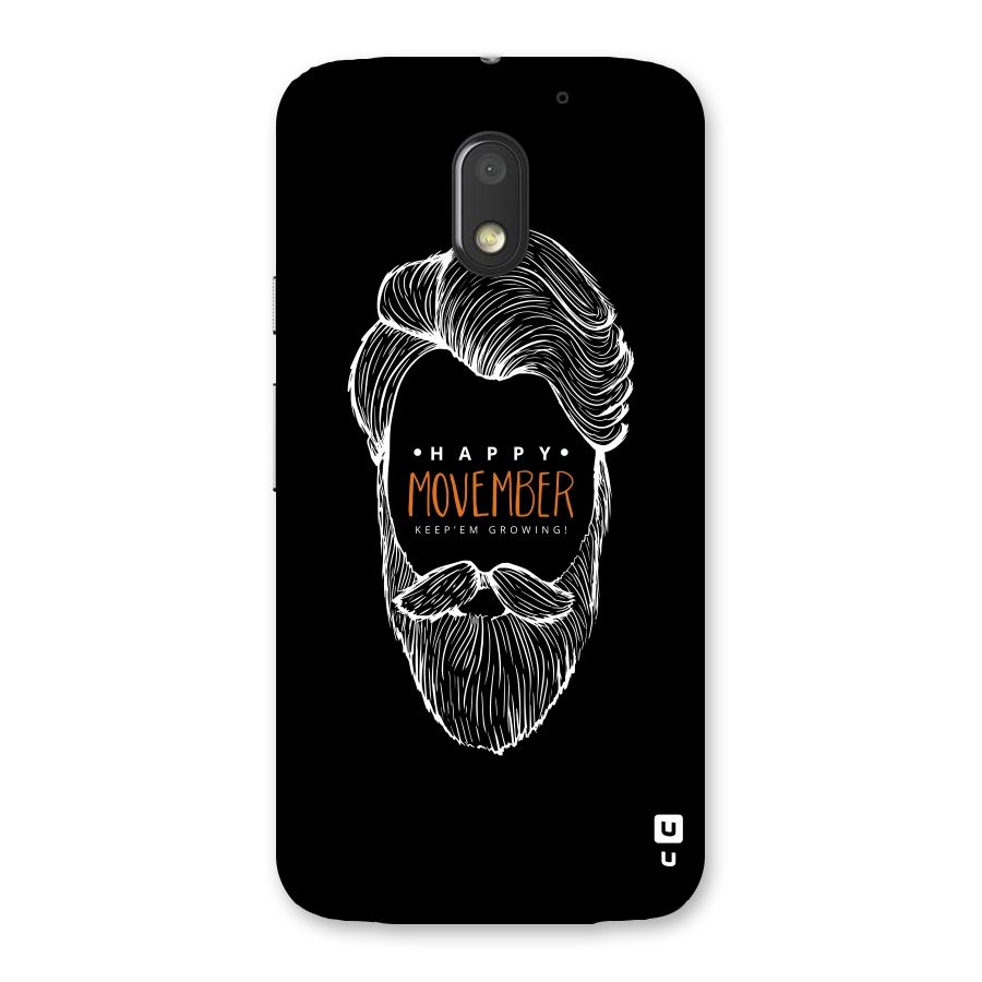 Happy Movember Black Back Case for Moto E3 Power