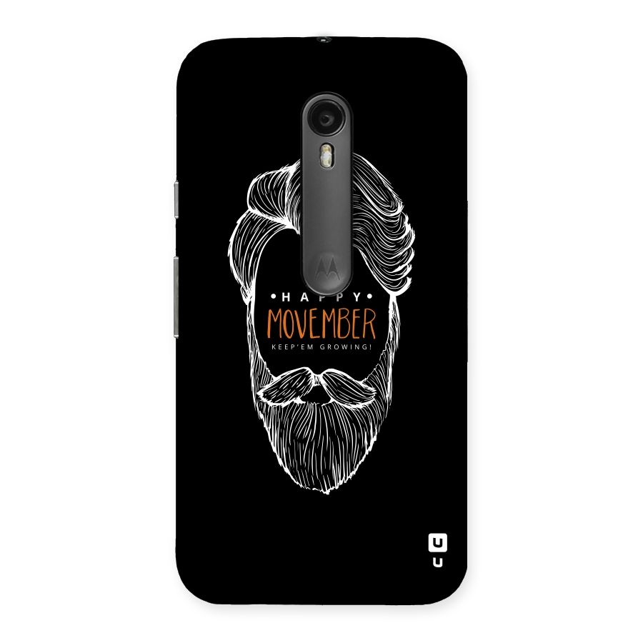 Happy Movember Black Back Case for Moto G Turbo