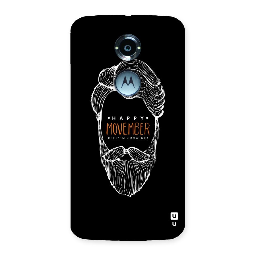 Happy Movember Black Back Case for Moto X 2nd Gen