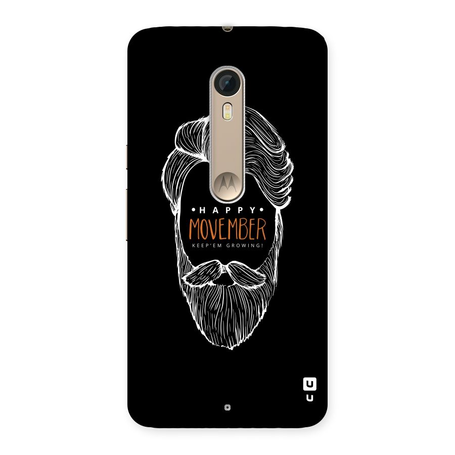 Happy Movember Black Back Case for Motorola Moto X Style