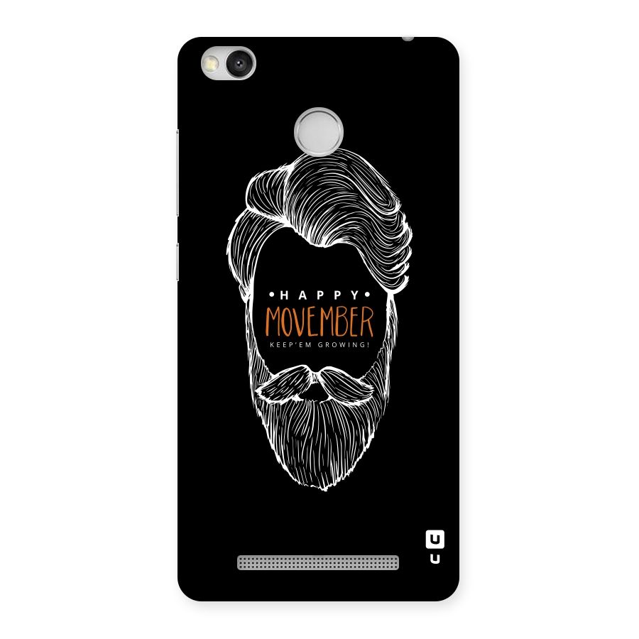 Happy Movember Black Back Case for Redmi 3S Prime