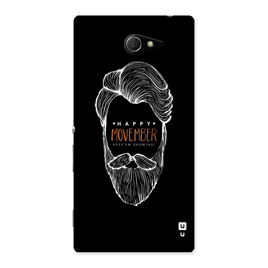 Happy Movember Black Back Case for Sony Xperia M2