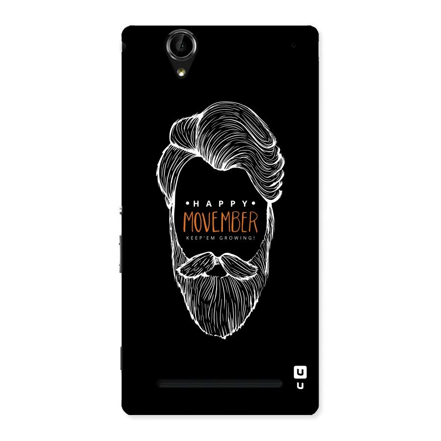 Happy Movember Black Back Case for Sony Xperia T2