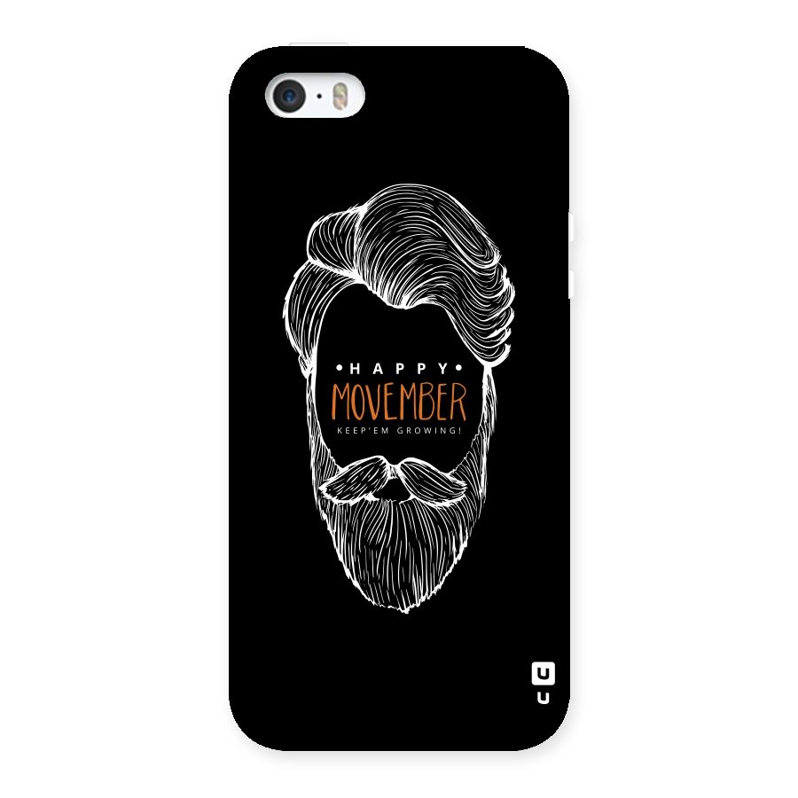 Happy Movember Black Back Case for iPhone 5 5S