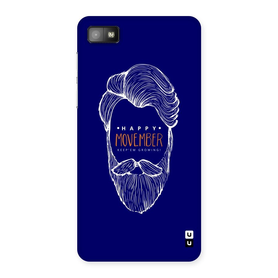 Happy Movember Blue Back Case for Blackberry Z10