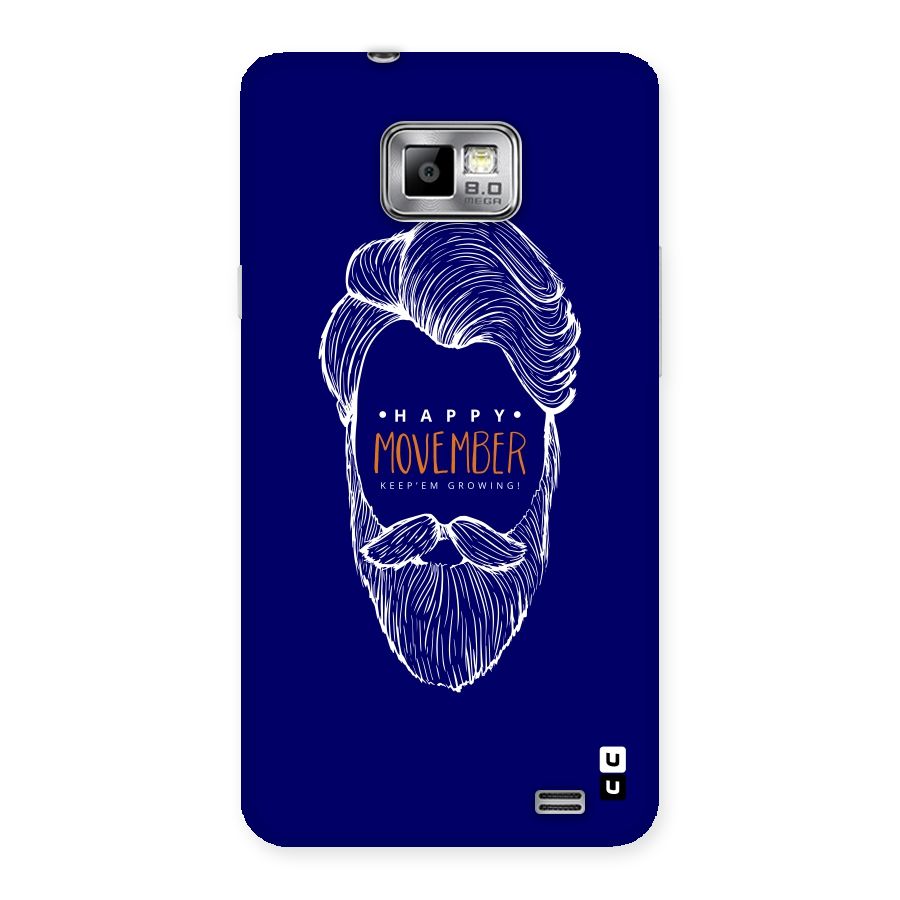 Happy Movember Blue Back Case for Galaxy S2