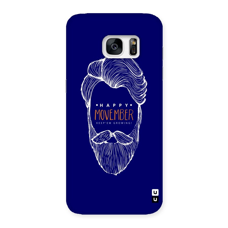 Happy Movember Blue Back Case for Galaxy S7 Edge