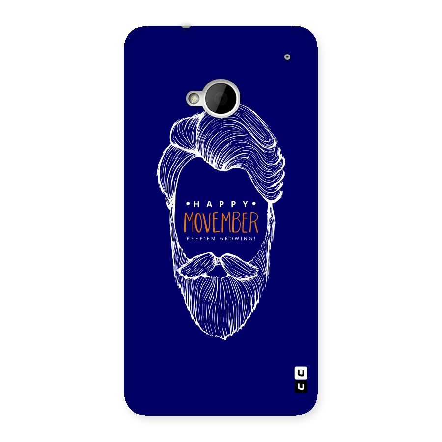 Happy Movember Blue Back Case for HTC One M7