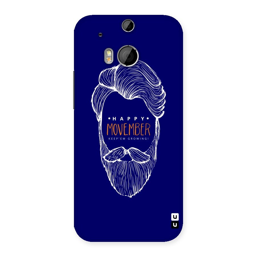 Happy Movember Blue Back Case for HTC One M8