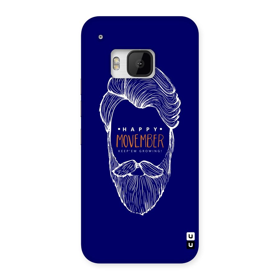 Happy Movember Blue Back Case for HTC One M9