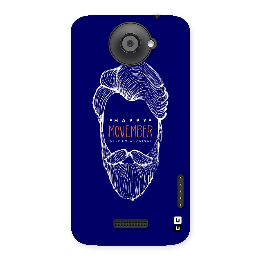 Happy Movember Blue Back Case for HTC One X