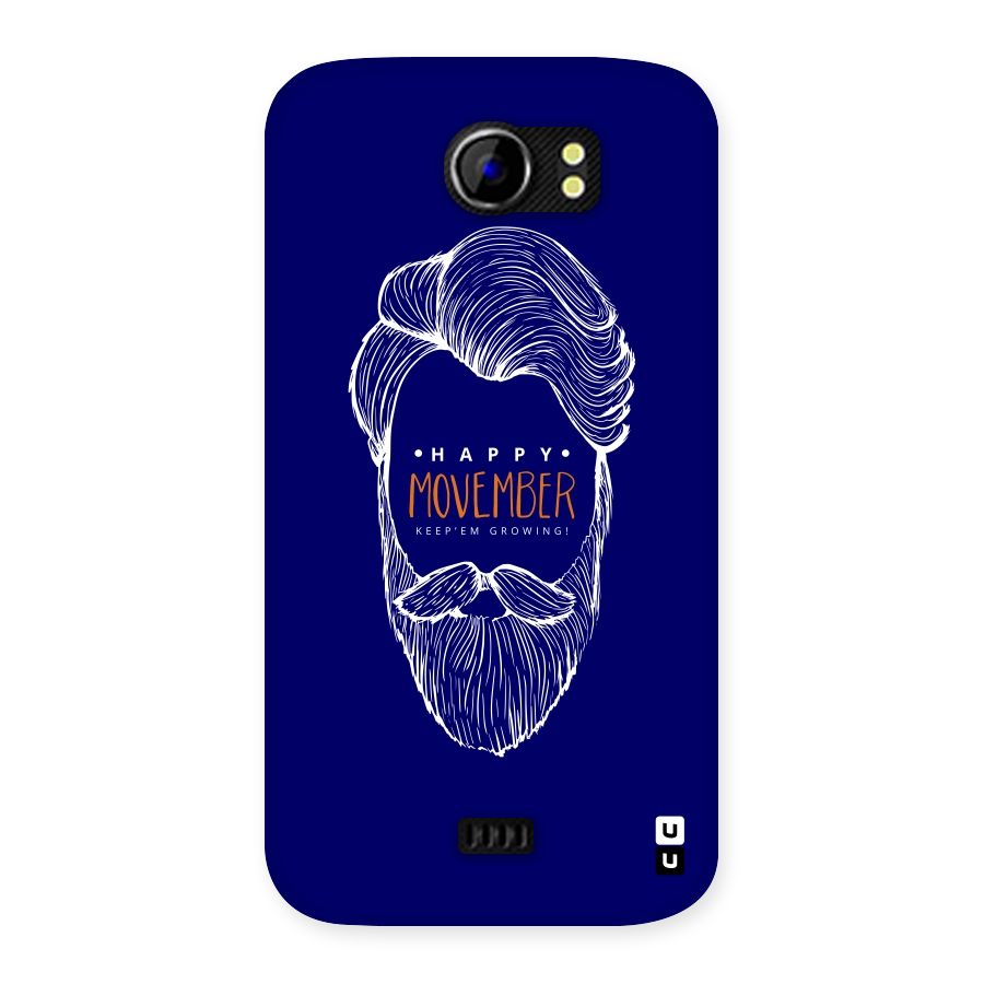 Happy Movember Blue Back Case for Micromax Canvas 2 A110