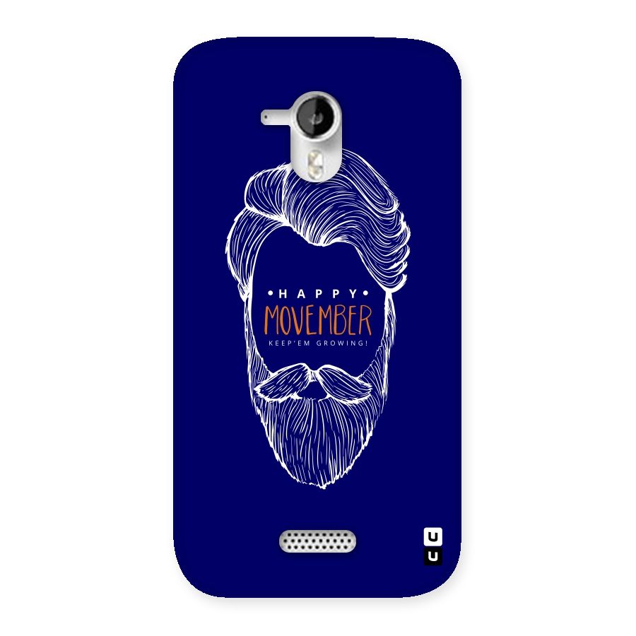 Happy Movember Blue Back Case for Micromax Canvas HD A116