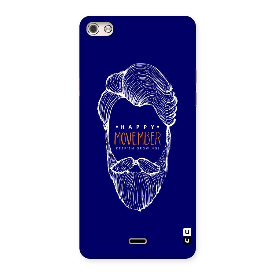 Happy Movember Blue Back Case for Micromax Canvas Silver 5