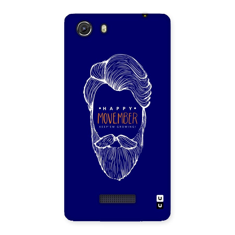 Happy Movember Blue Back Case for Micromax Unite 3