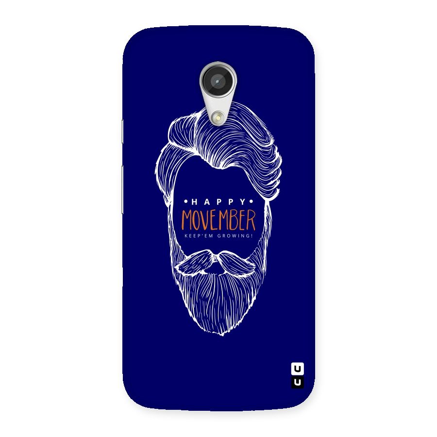 Happy Movember Blue Back Case for Moto G 2nd Gen