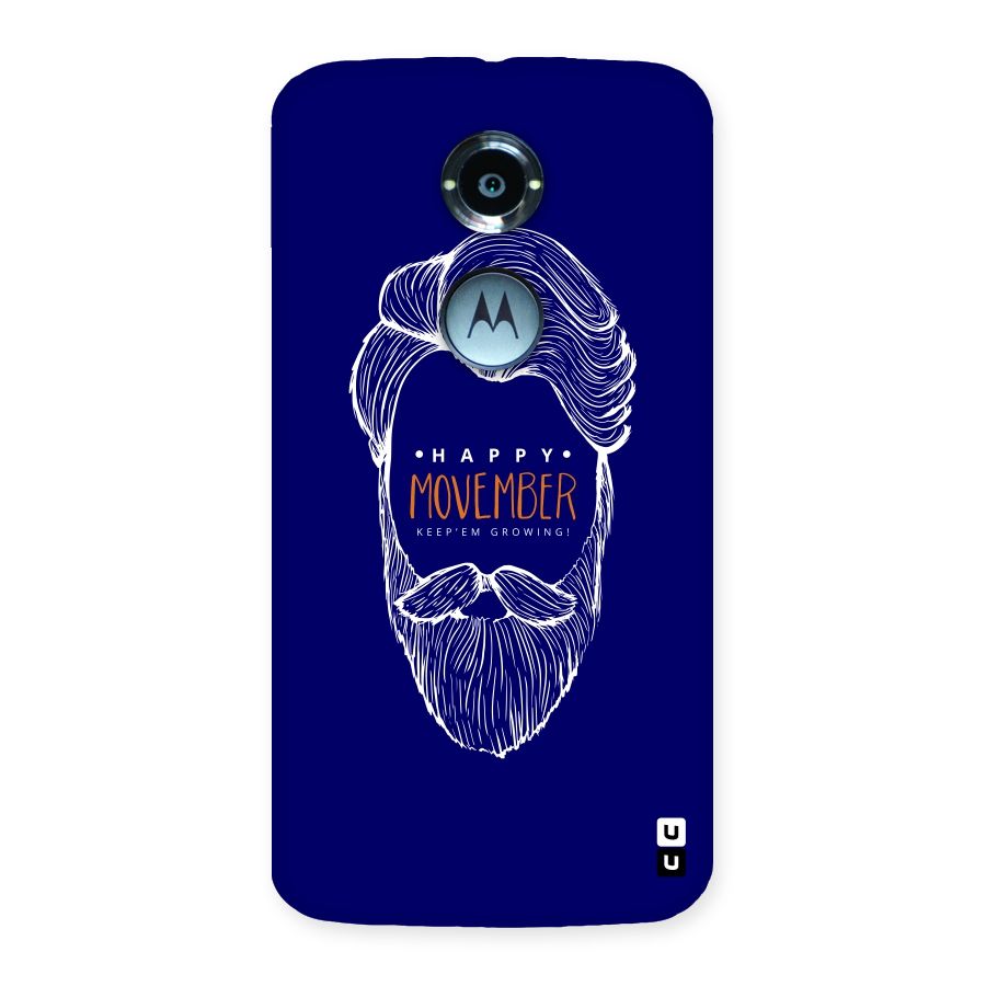 Happy Movember Blue Back Case for Moto X 2nd Gen