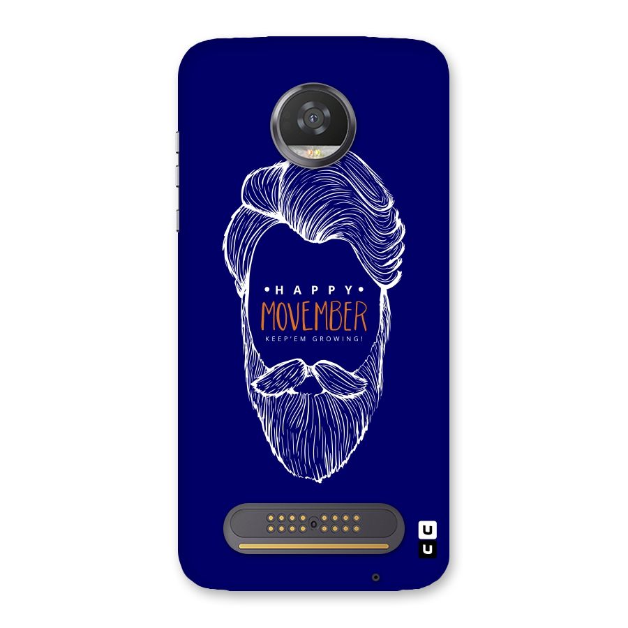 Happy Movember Blue Back Case for Moto Z2 Play