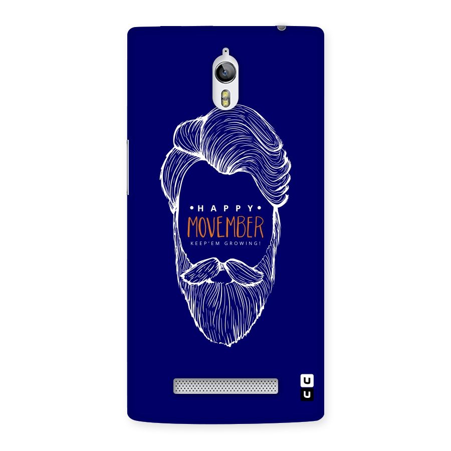 Happy Movember Blue Back Case for Oppo Find 7