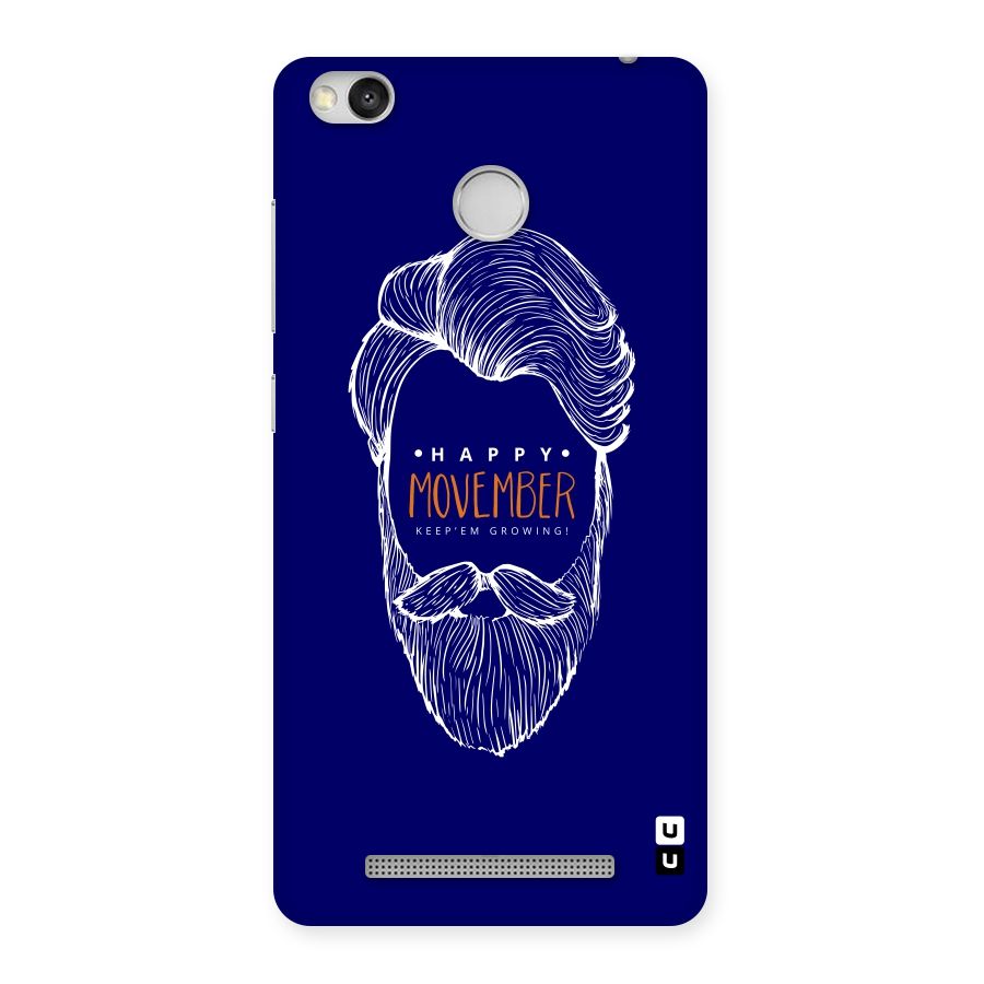 Happy Movember Blue Back Case for Redmi 3S Prime