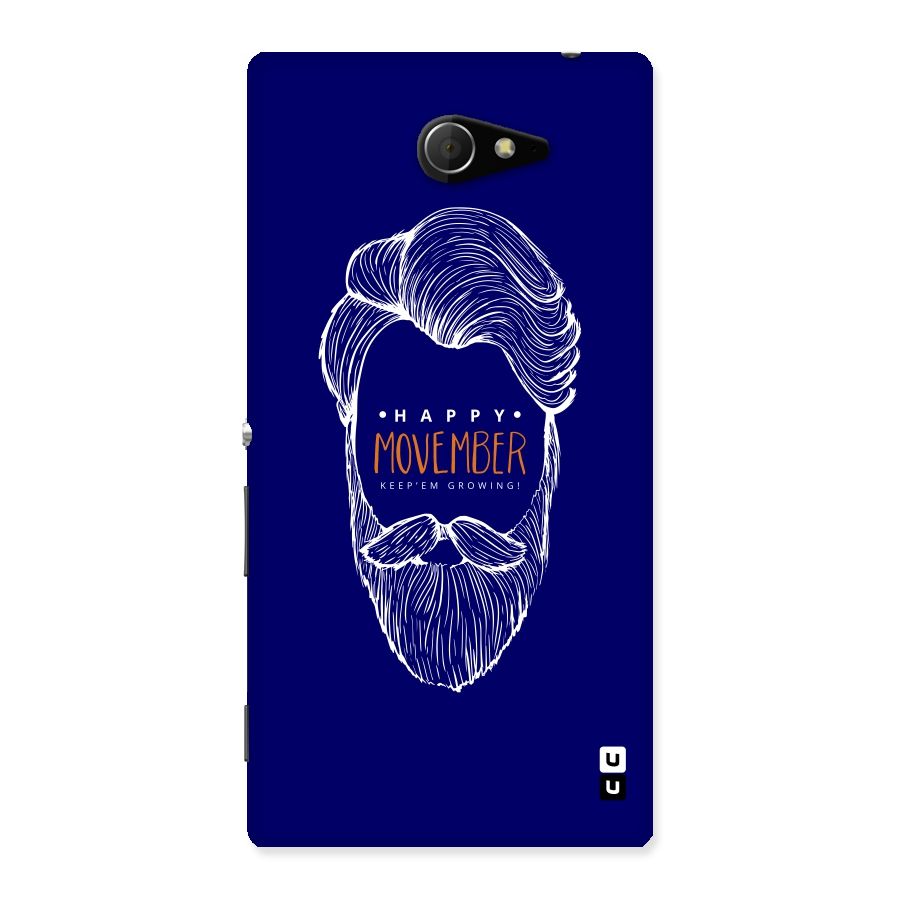 Happy Movember Blue Back Case for Sony Xperia M2