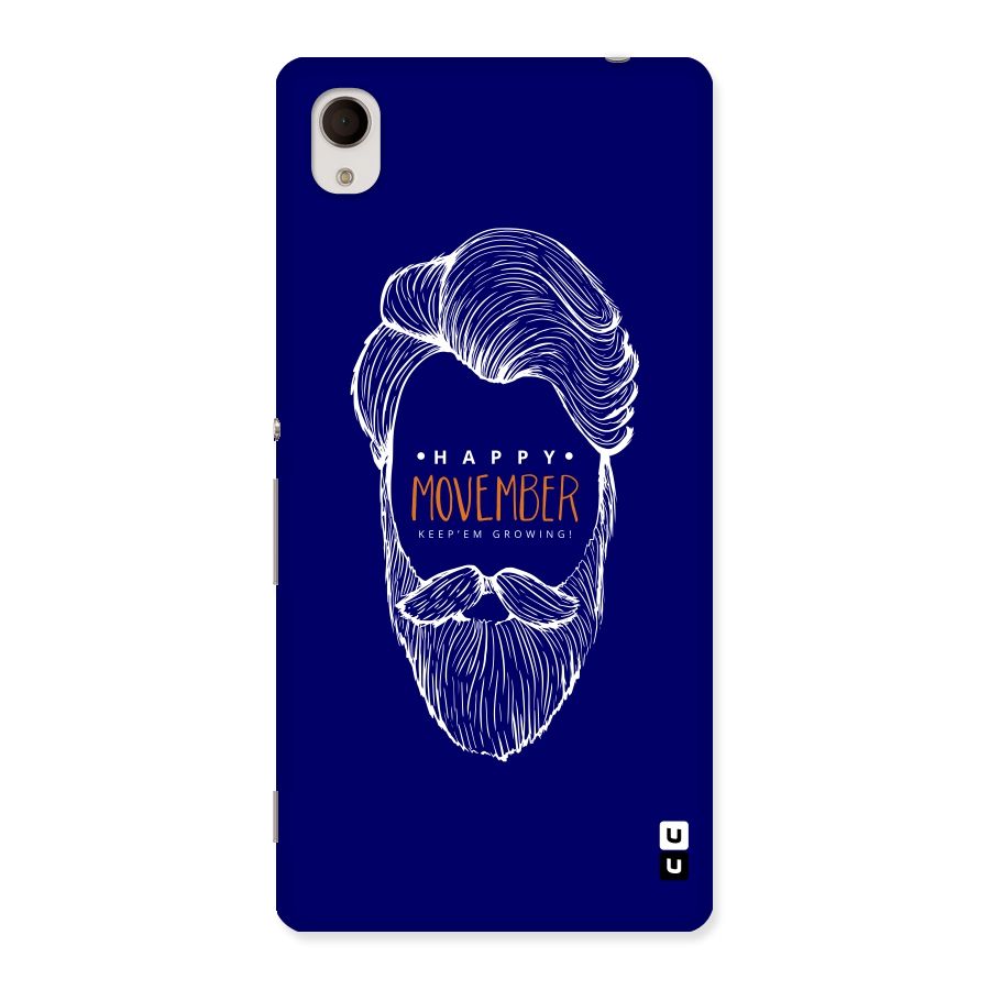 Happy Movember Blue Back Case for Sony Xperia M4
