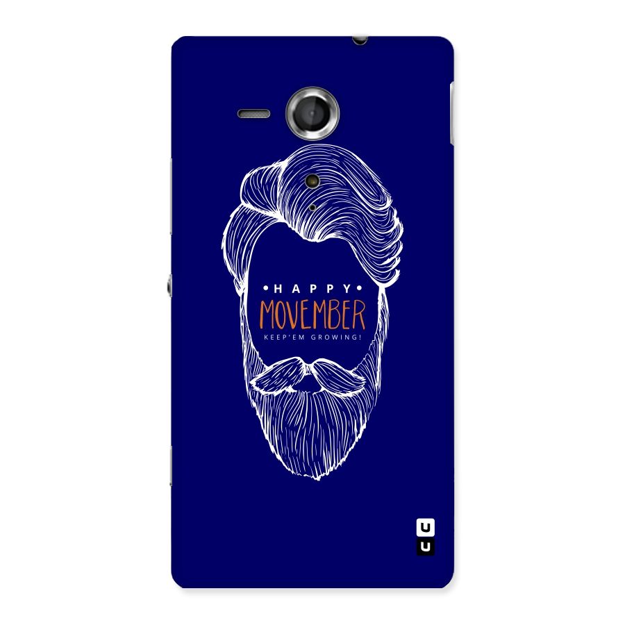 Happy Movember Blue Back Case for Sony Xperia SP