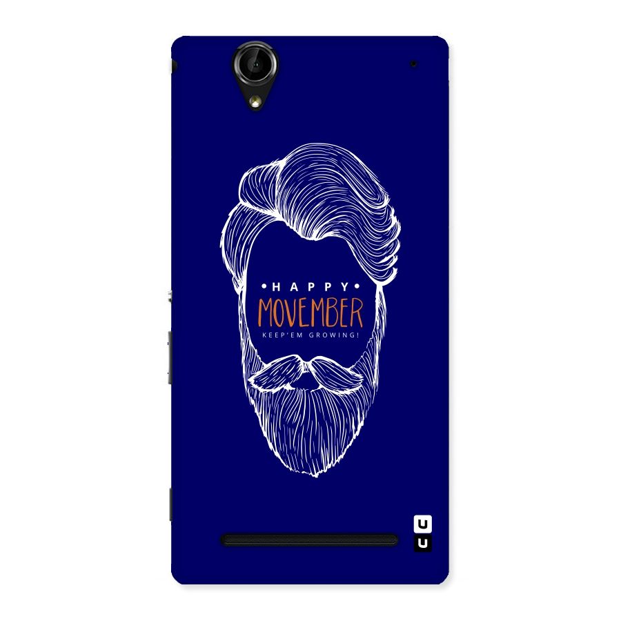 Happy Movember Blue Back Case for Sony Xperia T2