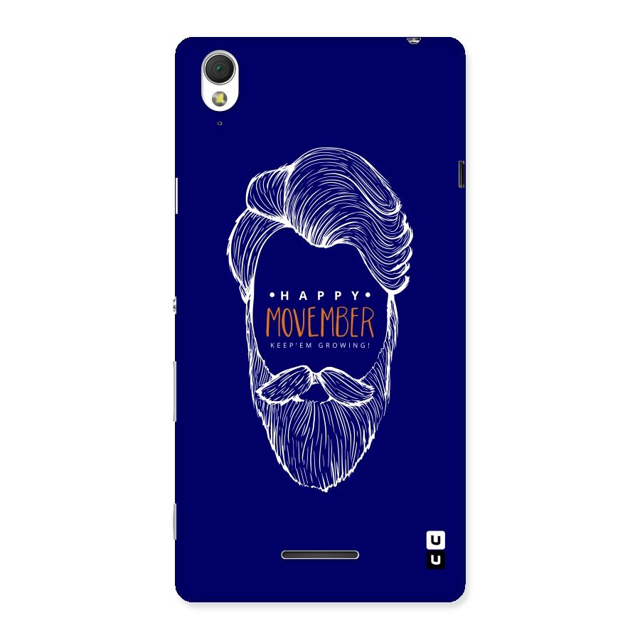 Happy Movember Blue Back Case for Sony Xperia T3