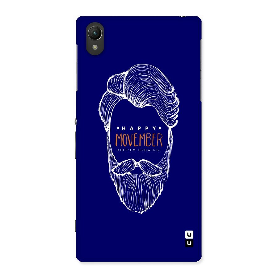 Happy Movember Blue Back Case for Sony Xperia Z1