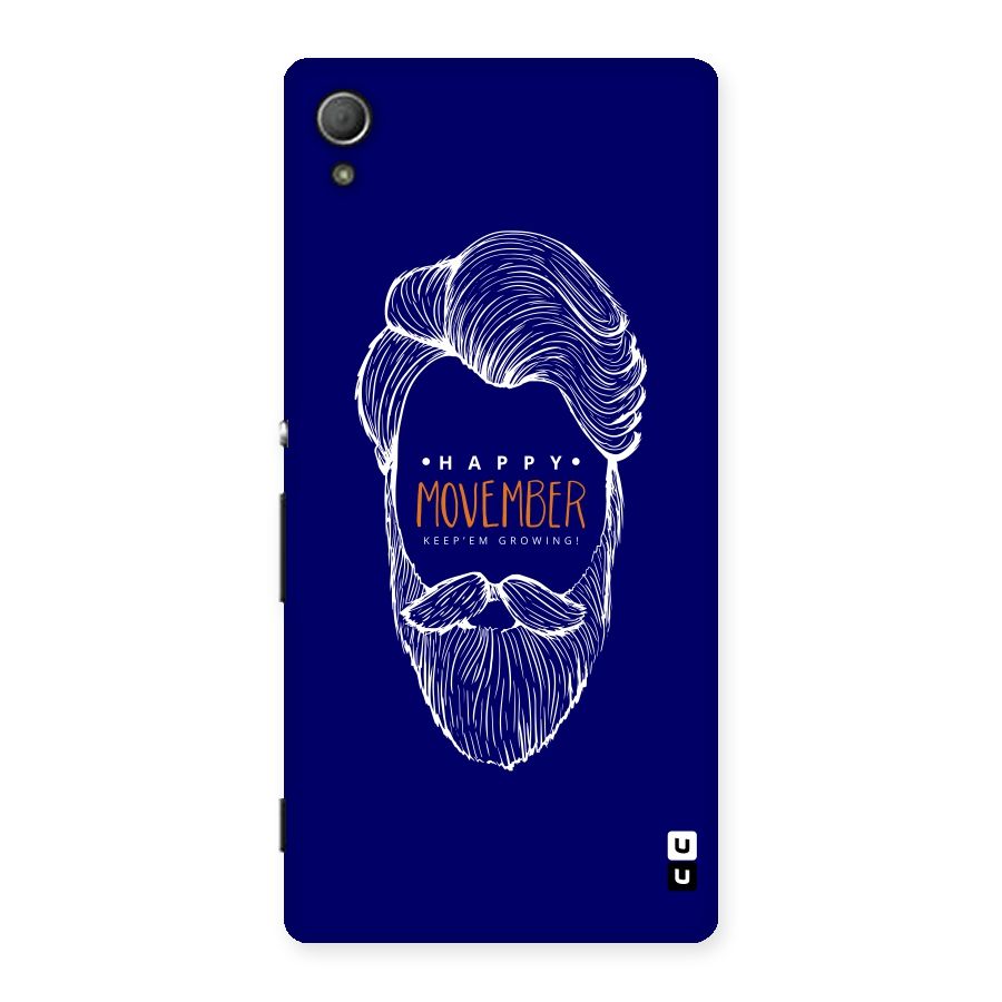 Happy Movember Blue Back Case for Xperia Z3 Plus