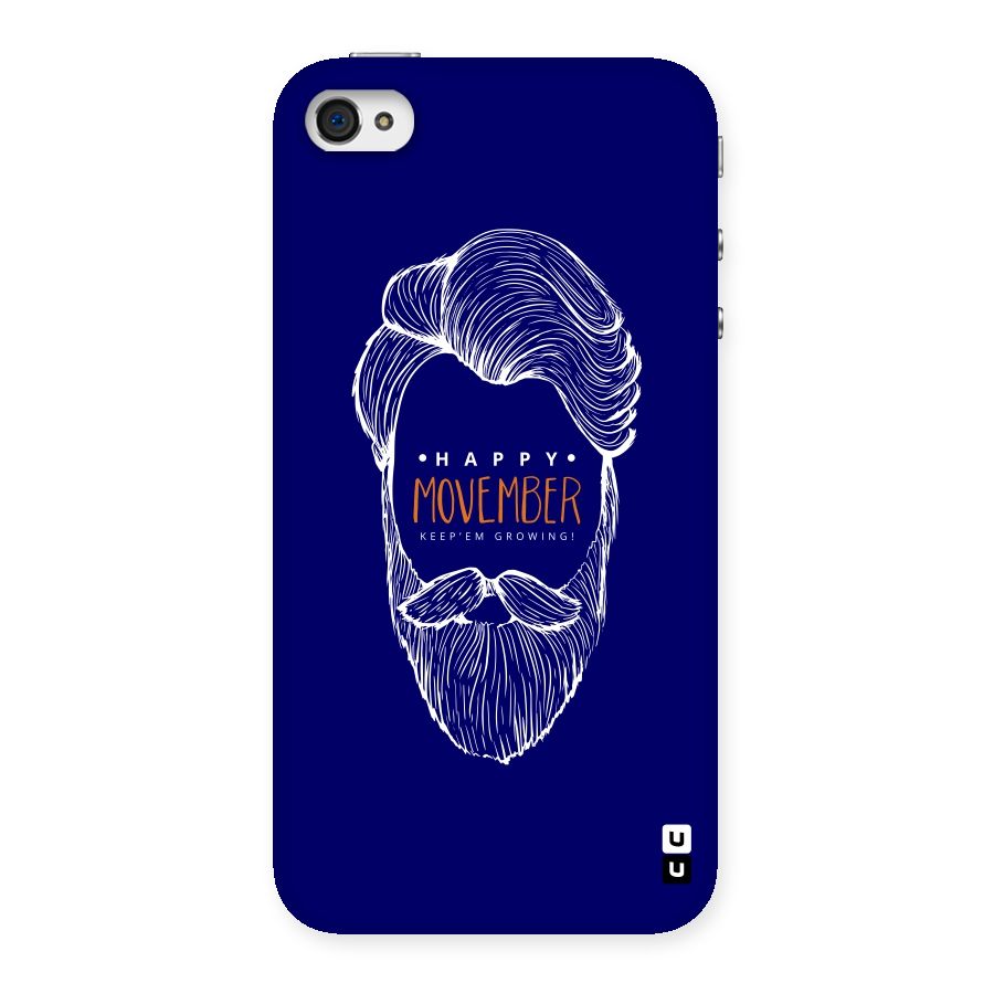 Happy Movember Blue Back Case for iPhone 4 4s
