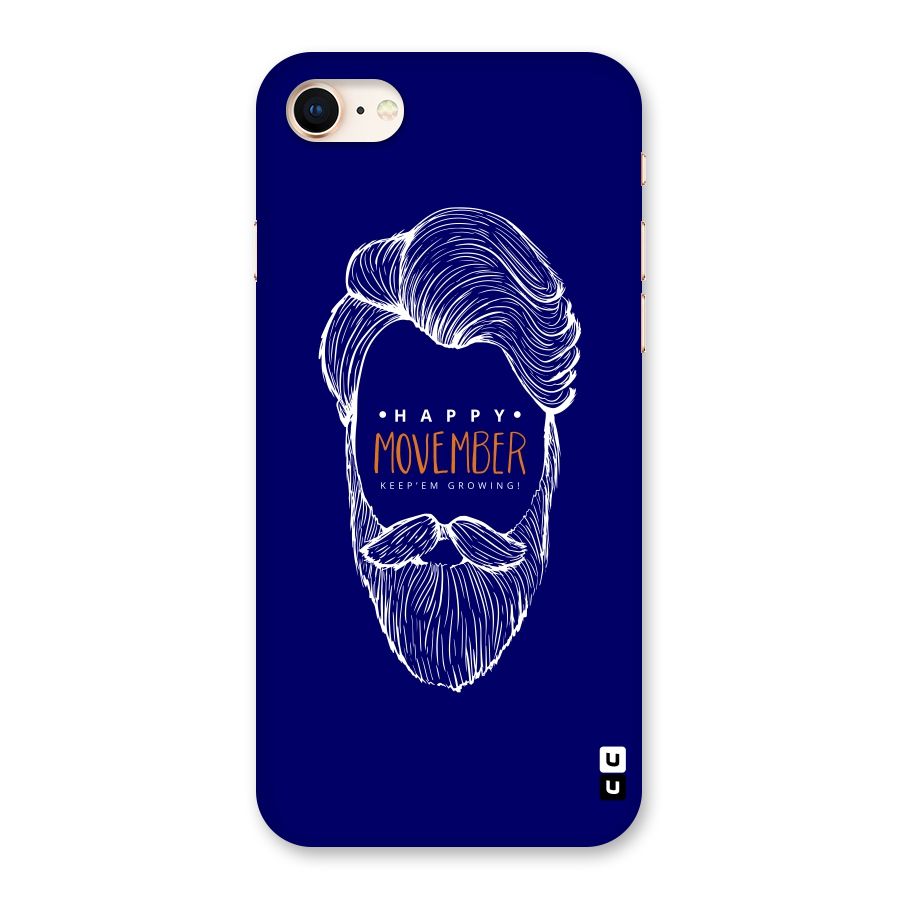 Happy Movember Blue Back Case for iPhone 8